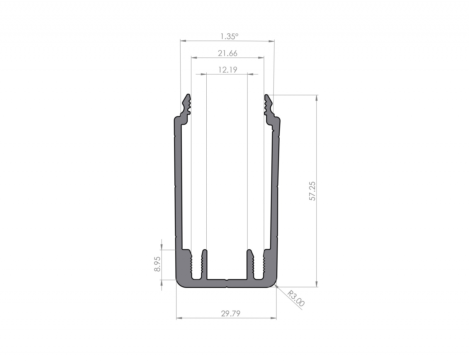 Cable duct profile 30x60